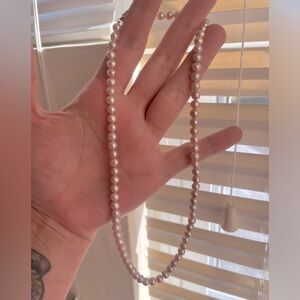 Pink Freshwater Pearl Necklace With 14k Gold Clasp